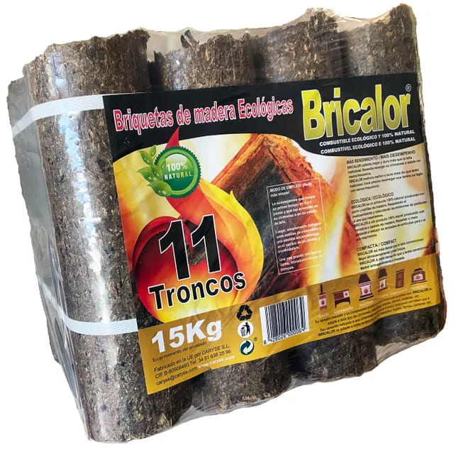 Pack de briquetas de madera CARYSE de 15 kg Pack de briquetas de madera CARYSE de 15 kg