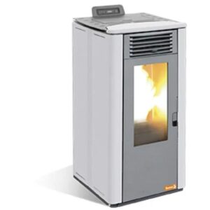 Estufa de Pellet Baeza Terra Blanco de Hierro Fundido 10 KW