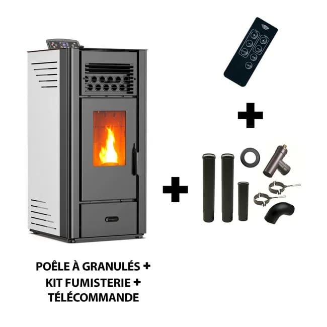 estufa-de-pellets-de-aire-anita-10-kw-sannover-blanco-kit-de-conexion-humos Estufa de pellets de aire Anita 10 kW Sannover Blanco + Kit de conexión humos